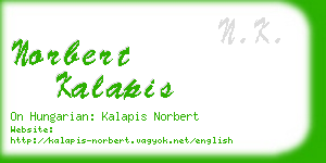 norbert kalapis business card